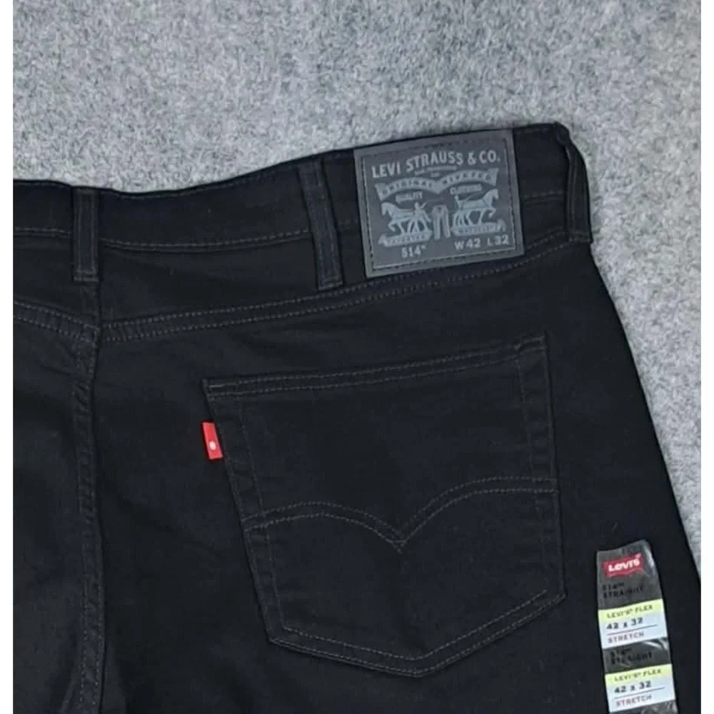 Levis 514 Straight Fit Jeans Stretch Jeans Black Size‎ 42X32 NEW